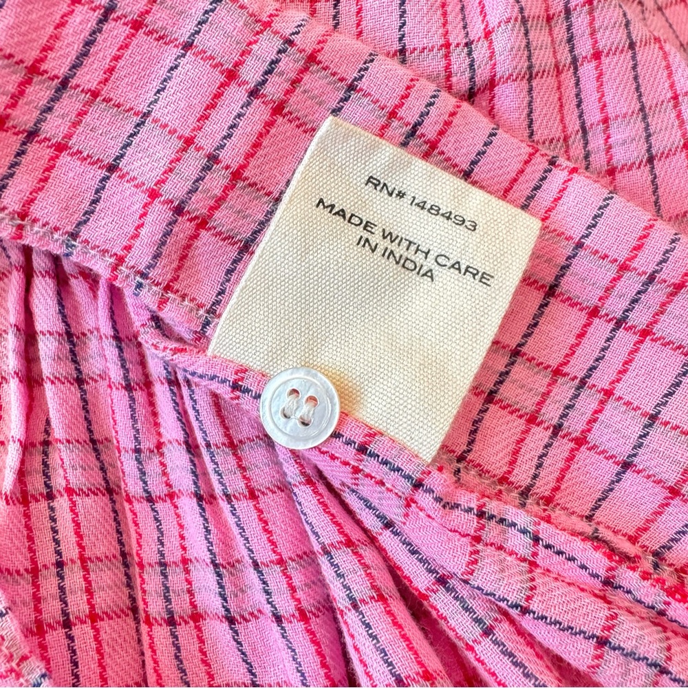 💋SOLD💋✨🎪🌷DÔEN ‘ Madge’ Rosy St Germain Plaid Organic Cotton Nightgown Dress - Picture 13 of 15